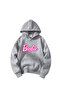Oversize Hooded Barbie Printed Sweatshirt for Girls