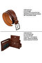 100% Genuine Leather Belt and Wallet Gift Set with Special Box - Brown (Groom's Gift and for Special Occasions) - 8