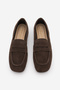 Women's Blunt Toe Casual Loafer Heviza Brown Suede - 7