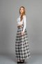 Women's Winter Plaid Checkered Patterned Side Zipper Belted Maxi Skirt 6846 - 3