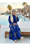 Viscose Fabric Gold Embroidered Hijab Dress - 3