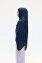 Italian Jacquard Shawl Leopard Pattern - Navy Blue - 2