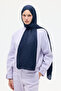 Italian Jacquard Shawl Checkerboard Pattern - Navy Blue
