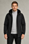 Men's Black Removable Hooded Water and Wind Resistant Zippered Raincoat&Windbreaker - 2