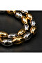 Two-Tone Metallic Prayer Beads – Gold & Silver Oval Tasbih - 6