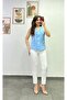 Pants with Elasticated Back Waist and Pencil Stitched Cuffs - 3