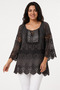 Women's Floral Embroidered Sequined Silk Fabric Blouse