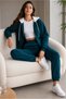Women's Cardigan and Jogger Sweatpants Set 3 Yarns Ribbed Cardigan Hoodie and Jogger 2-Piece Sweatpants Set Full Zip Closure Jacket and Elastic Cuff Jogger Long Sweatpants - 3