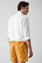 Patterned Baggy Swim Shorts with Elastic Waist and Drawstring Pockets - 4