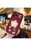 حافظة متوافقة مع هاتف iPhone 13 Pro، حافظة حماية للكاميرا بنمط زهور، حافظة هاتف من السيليكون باللون العنابي للزوجين