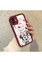 iPhone 12 Compatible Case Camera Protector Minnie Pattern Claret Red Beloved Couple Silicone Phone Case - 2