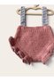 Baby Hand-Knitted Overalls and Hat Set 0-3 Months Lilac Pink Blue Photo Shoot Costume - 2