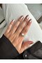 Silver Color Light Orange Drop Stone Ring