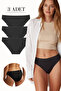 Women's Cotton Lycra Classic Panties Black 3-Pack