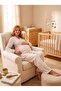 New Season Light Beige Muslin Fabric Double-Breasted Tie-Up Special Design Long Sleeve 100% Cotton Maternity Pajama Set with Nursing Feature - 6