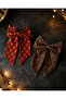 Set of 2 Large Bowknot Automatic Hair Clips for Women and Children, Patterned Solid Color Hair Clips