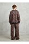 Trendy 3-Thread Brushed Fleece Tracksuit Set with Stone-Print Embroidery - 2