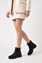 L34 Women's Black Double Buckle Zippered Comfortable Daily Short Boots - 3