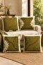 Green Flowers Patterned 4-Piece Throw Pillow Cover Set