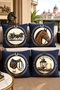 Horse and Vehicles Patterned 4-Piece Throw Pillow Cover Set