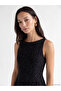 Black Crew Neck Sleeveless Polka Dot Women's Dress - 2