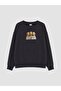 Lcw Kids Navy Blue Printed Girls' Sweatshirt
