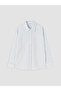 Lcw Vision Blue Striped Oversize Women's Shirt - 5