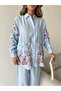 Women's Oversize Shirt with Beading on Front, Back and Sleeves - 4