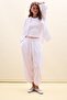 Barrel Fit Linen Blend Elastic Waist Elastic Leg Trousers I1195Ax26Hs