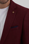 Falço Men's Burgundy Textured Fabric Mono Collar Slim Fit Sports Blazer Jacket - 2