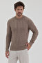 Pales Men's Mink Hair Braided 100% Cotton Crew Neck Sweater - 7