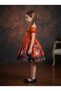 Girls Halloween Printed Costume Dress – Orange & Black Witch Party Dress - 2