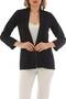Women Shawl Collar Short Blazer Jacket Curled Sleeve Office and Casual - 8