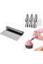 Pastry Set 10 Pieces Steel Scraper 15 cm and Russian Piping Set 9 Pieces Cream Bag Piping Set