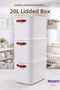 3 Pieces Bigbox with Handles 20 Lt White Cabinet Organizer Storage Box Basket Organizer Toy Box