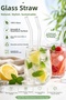 2-Piece Glass Straw Set, Twisted Transparent, Healthy and Reusable Drinking Straws - 2