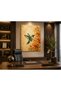 Free Bird and Flowers Decorative Canvas Painting |   Embossed Look Colorful Hummingbird Wall Painting |   Modern Living Room Office Bedroom Decor - 4