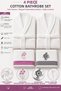 4 Piece Family Bathrobe Set Cotton Women's Men's Bathrobe with Head Towel Daily - 5