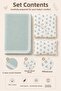 100% Cotton Mother's Side Park Bed Compatible Baby 4 Layer Muslin Blanket and Sheet Set 3-Piece Set - 3
