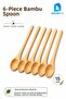 Set of 6 Bamboo Spoons 15 cm Natural Wooden Spice and Presentation Spoons