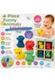 4-Piece Funny Animals Bath Toy Set Soft Water-Floating Cute Animal Figures