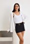 Black Buckle Detail Mini Shorts Skirt Shorts & Bermuda Twoss26Sr00231 - 6