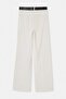 Limited Edition Beyaz Wide Leg Kemerli Dokuma Kumaş Pantolon TWOSS24PL00104 - 6