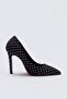 Siyah Puantiye Baskılı Kadın 11 cm Stiletto İnce Topuklu Ayakkabı TAKSS26TO00097 - 5