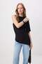 Siyah Fitted/Vücuda Oturan Yarasa Kol Uzun Esnek Örme Bluz TWOSS26BZ00959