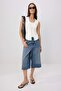Ekru Fitted/Vücuda Oturan V Yaka Kısa Kollu Crop/Kısa Yumuşak Örme Bluz TWOSS26BZ00907 - 2