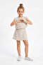 Ecru Plain Woven Girls' Top and Bottom Set Tkdss26Au00128