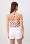 Çok Renkli Fitted/Vücuda Oturan Boyundan Bağlamalı Kolsuz Crop/Kısa Tül Örme Bluz TWOSS26BZ00963 - 4