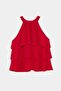 Red Layered Buttoned Neckline Sleeveless Blouse Tdrss26Bz00099 - 4