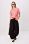 Pembe Çizgili Regular Bisiklet Yaka Standart Kol Kısa İnterlok Örme T-Shirt TWOSS26TS00067 - 2